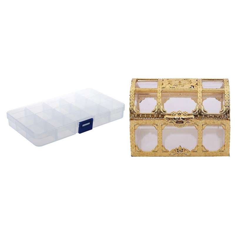 15 Compartments Plastic Storage Plastic Jewelry Box Hot