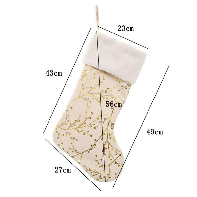 Flower Branch Pattern, Plush Christmas Socks, Decorations,