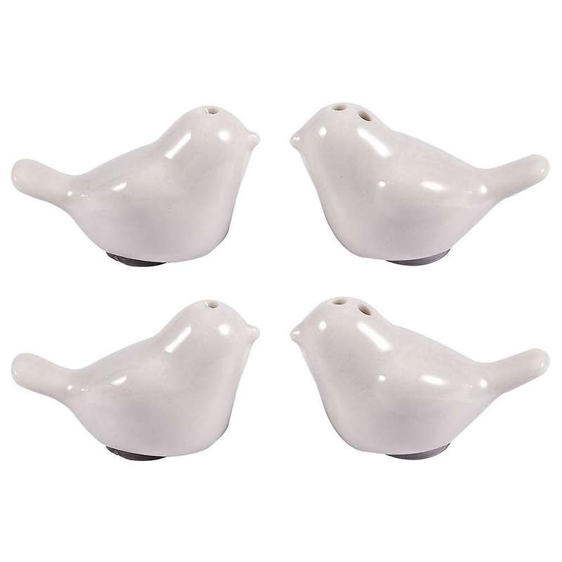 2 Set Of Love Birds Ceramic Salt and Pepper Shakers Favors - White
