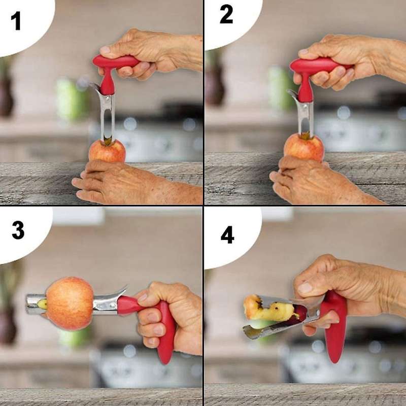 2 Pcs Apple Corer Lever Tool Stainless Steel Pear Fruit Seed Remover