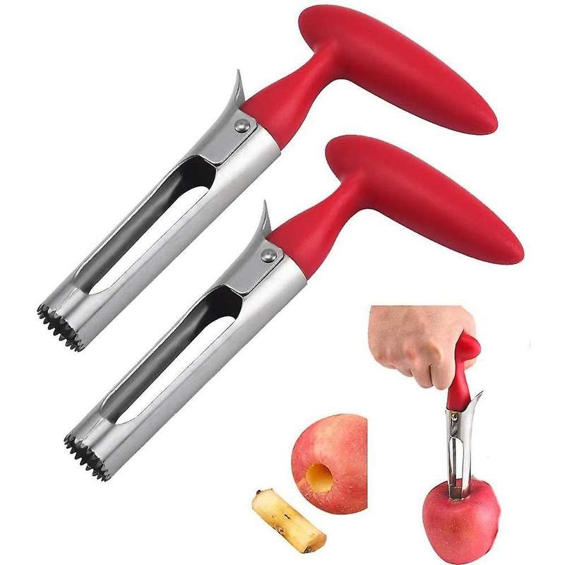 2 Pcs Apple Corer Lever Tool Stainless Steel Pear Fruit Seed Remover