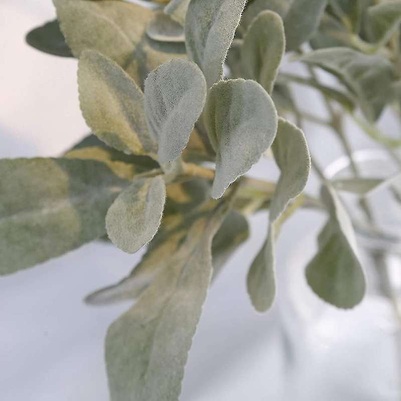 Faux Lambs Ear Stems 5pcs Artificial Greenery for Home Diy Craft