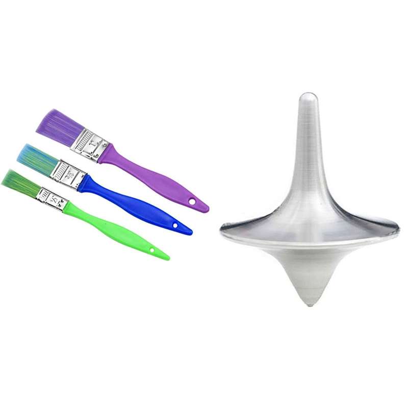 Zinc Alloy Silver Accurate Top Gyro Key Ring (color: Silver)