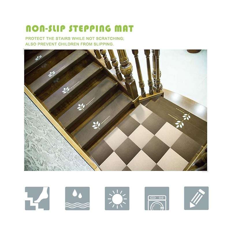 Brown Luminous Home Non-slip Embroidery Self-adhesive Carpet
