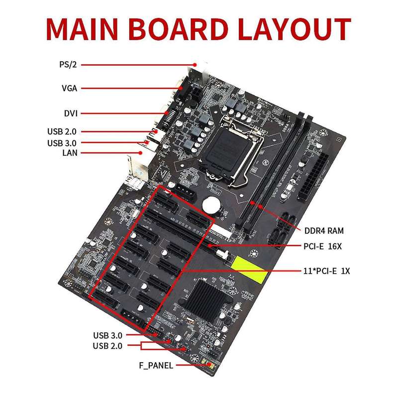 B250 Btc Mining Motherboard+ddr4 4gb 2666mhz Ram for Btc Miner Mining