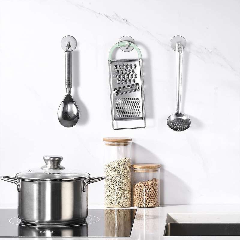 6pc Self-adhesive Towel Hooks Stainless Steel Hooks for Home, Kitchen