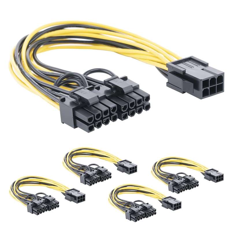 Motherboard Graphics 6 Pin to 8 Pin Pci-e Gpu Vga Hub Power Cable
