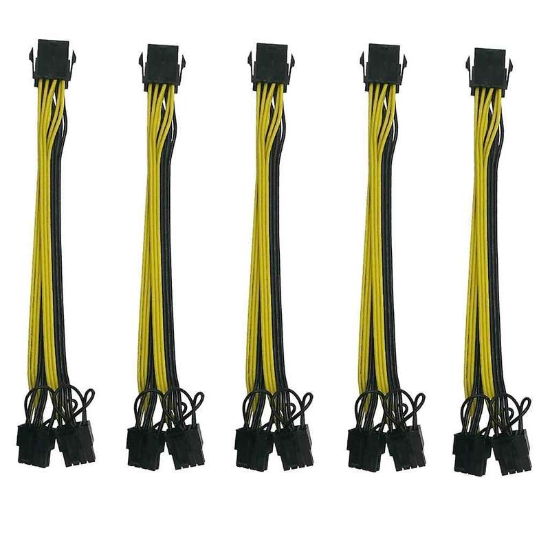 Motherboard Graphics 6 Pin to 8 Pin Pci-e Gpu Vga Hub Power Cable