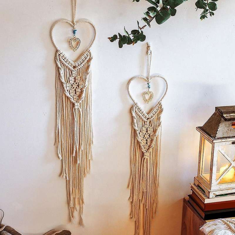 Macrame Dream Catchers Heart Design Boho for Party Home Decor Gift