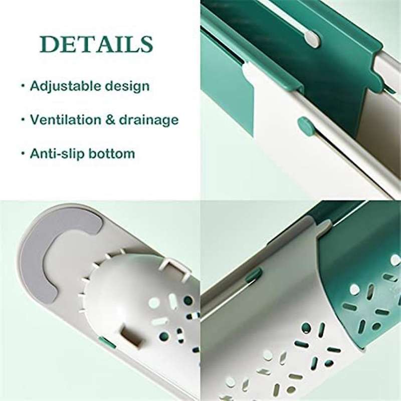 Telescopic Sink Storage Rack,drying Holder Stand for Kitchen Blue