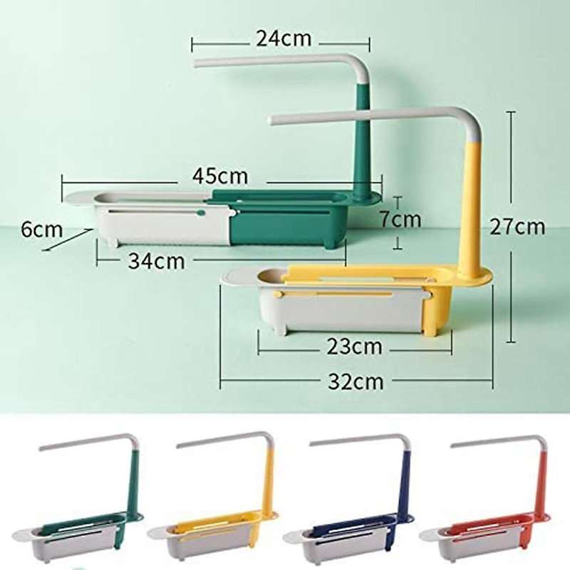 Telescopic Sink Storage Rack,drying Holder Stand for Kitchen Blue