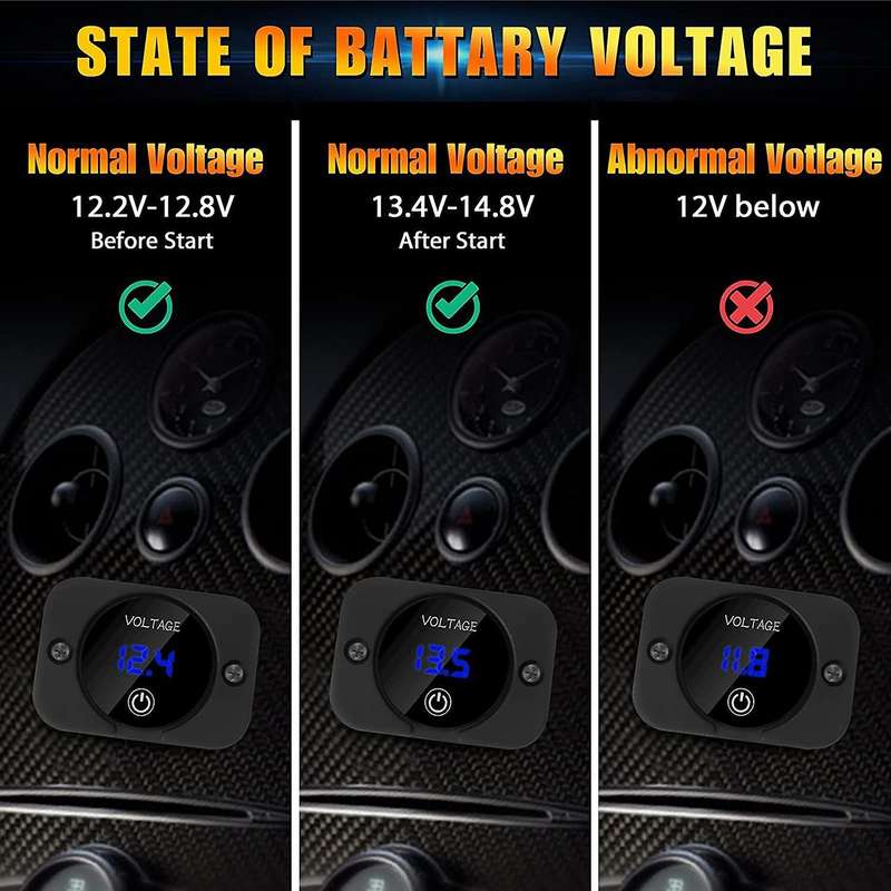 12v Voltage Gauge Dc12v 24v Waterproof for Boat Marine Truck Atv Utv