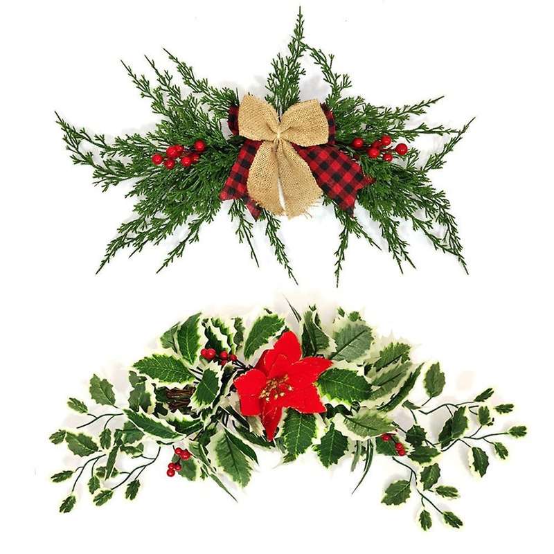 Christmas Artificial Red Pine Needles Door Decor Home Hotel Pendant B