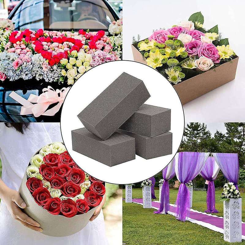 4pcs Dry Floral Foam for Artificial Flowers Wet Floral Foam Grey