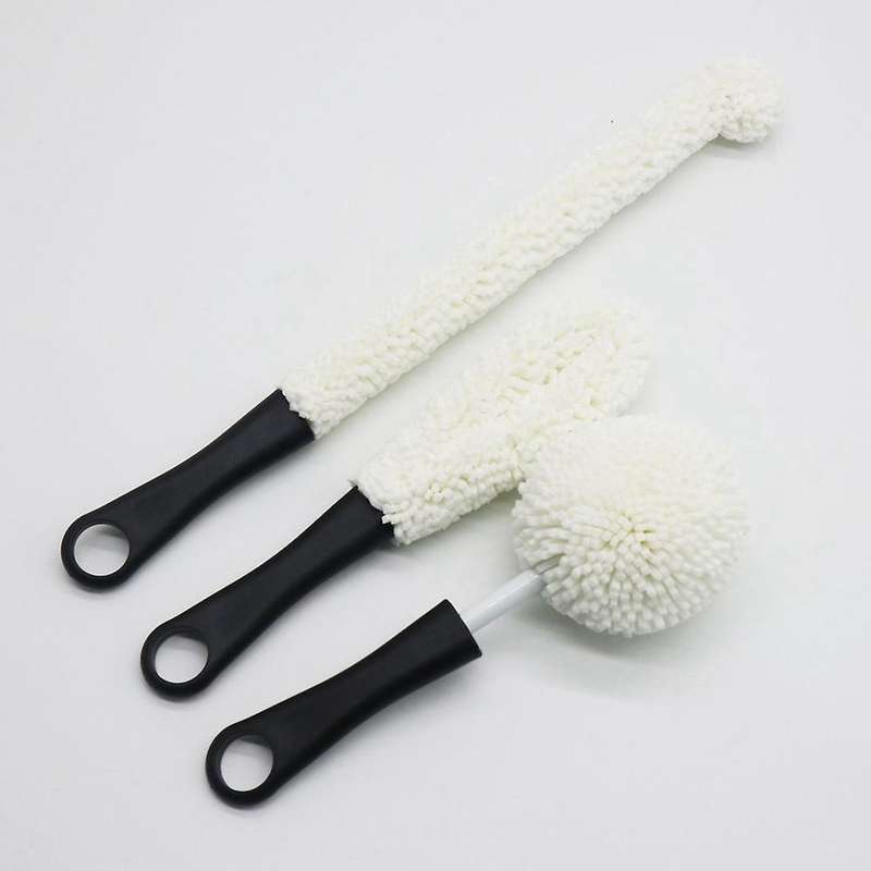 3 Pieces Wine Bottle Glass Decanter Coffee Cups Cleaning Brush,black