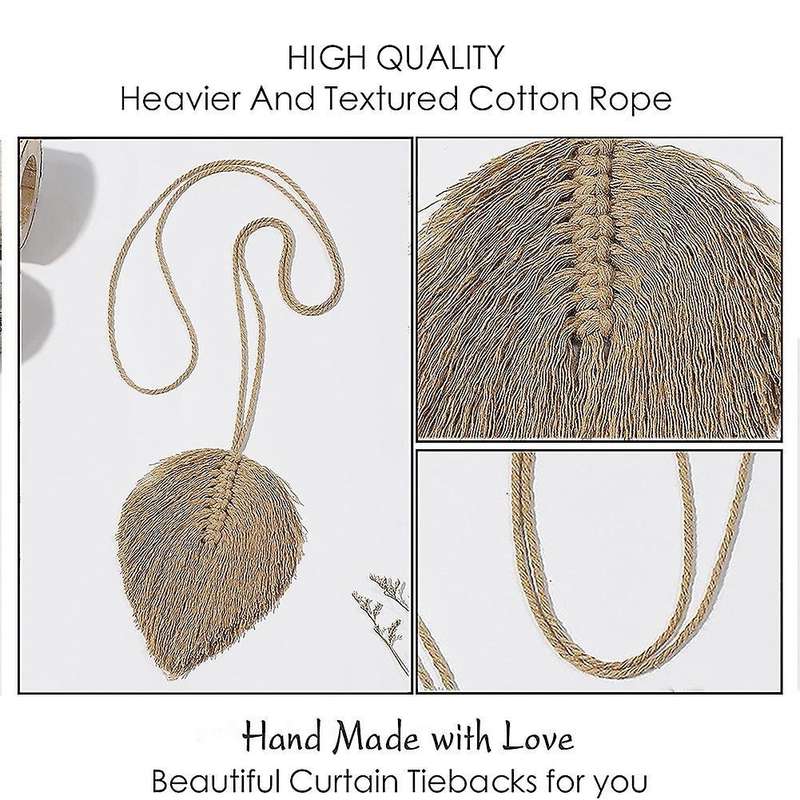 Curtain Tiebacks,curtain Tie Backs Hooks Rope Holder Buckle, Coffee