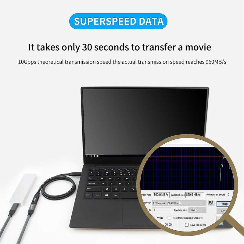 Usb C Extension Cable 1 Feet, Usb 3.1 (10gbps) Type C Male to Female