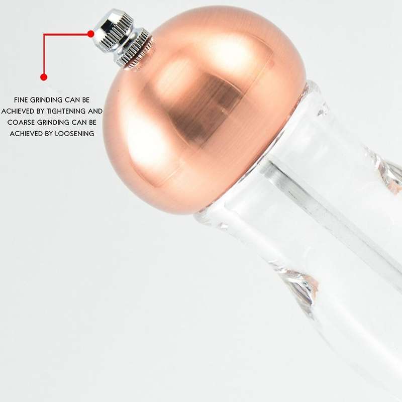 Acrylic Pepper Grinder Ceramic Core Kitchenware Salt Shaker,silver
