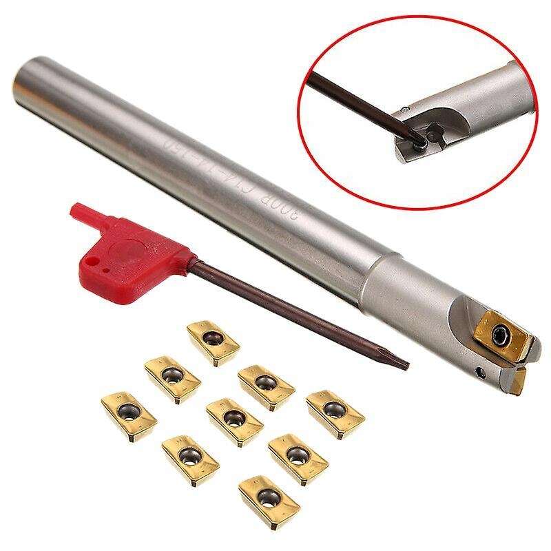 Milling Cutter 12 X 130mm + 10pcs Apmt1135pder Inserts + Wrench