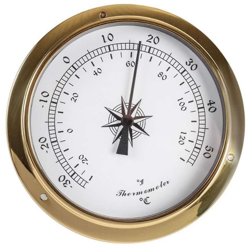 4pcs Brass Case Weather Station Barometer and Clock Tid 115mm