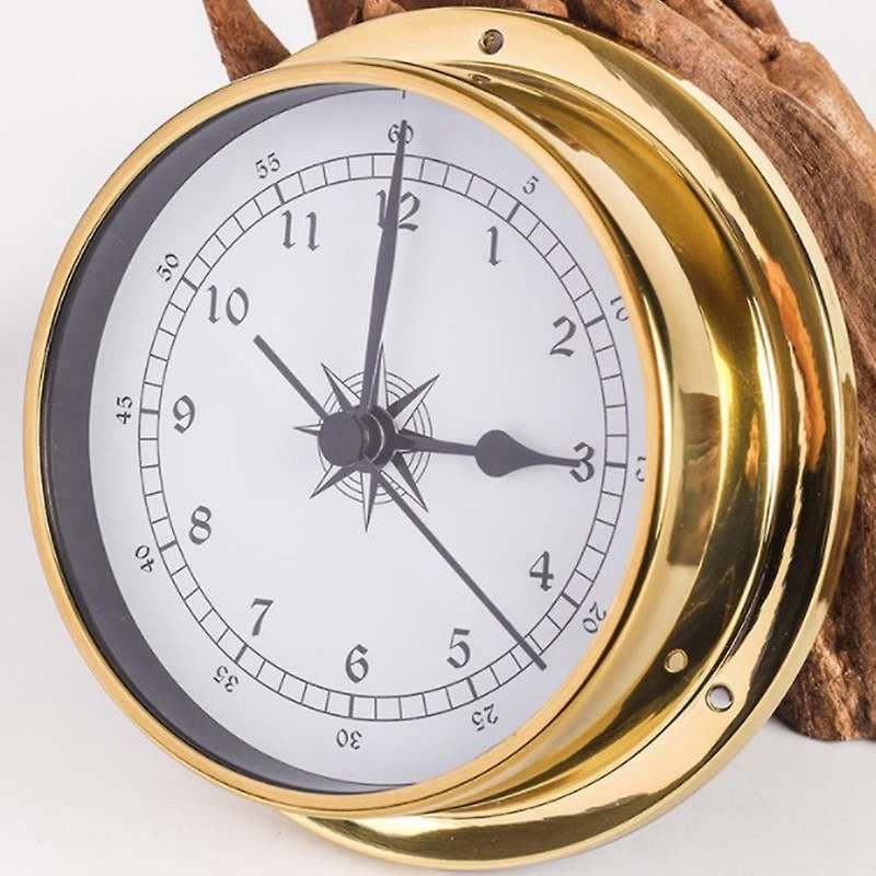 4pcs Brass Case Weather Station Barometer and Clock Tid 115mm