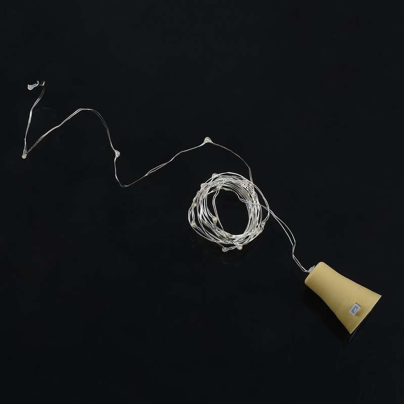 1pcs Solar 2m Cork Shaped 20 Led Night Fairy String Light Warm White