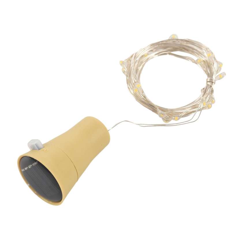 1pcs Solar 2m Cork Shaped 20 Led Night Fairy String Light Warm White