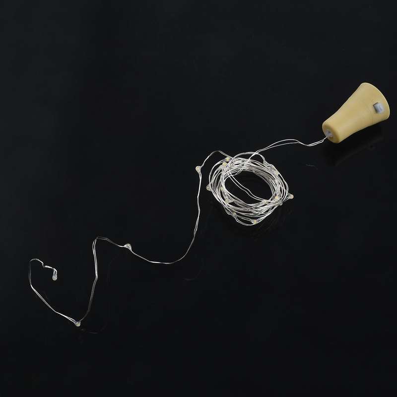 1pcs Solar 2m Cork Shaped 20 Led Night Fairy String Light Warm White