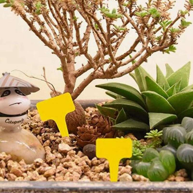 100 Pcs Waterproof Plastic Plant Tags T Type Nursery Garden Labels