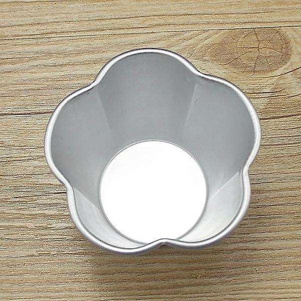 10pcs Five-petaled Flower Shape Aluminium Alloy Egg Tarts Molds