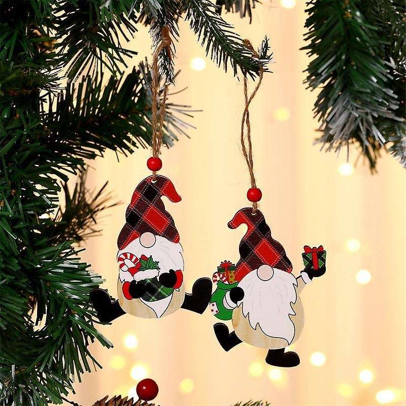 8pcs Wooden Christmas Ornaments Christmas Tree Diy Elk Pendant