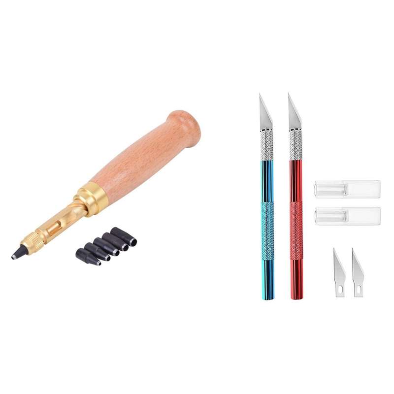 2 Pieces Of Aluminum Alloy Leather Carving Knives, Carving Tools