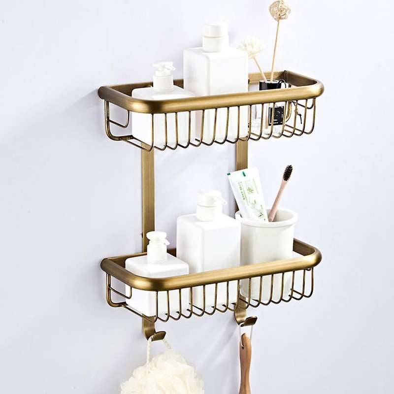 Rectangular European-style Bathroom Rack Storage Rack Wall-mounted