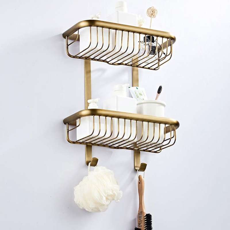 Rectangular European-style Bathroom Rack Storage Rack Wall-mounted