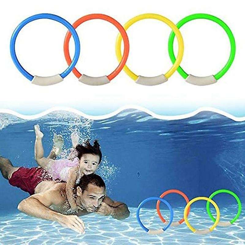 Diving Rings Swimming Pool Toy Rings 4 Pack Toys for Kids Plastic