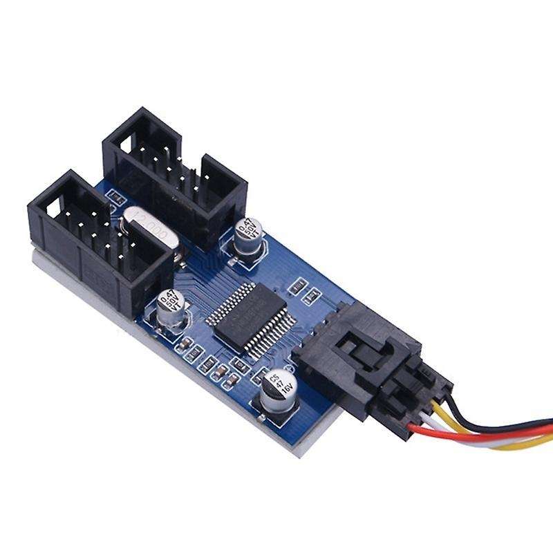 Male 1 to 2 Female 9pin Usb Header Extension Cable Card Hub Adapter