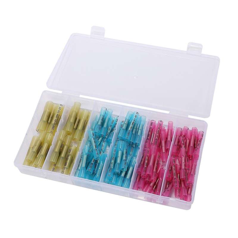 100pcs Heat Shrink Butt Terminals Insulated Electrical Wireconnectors