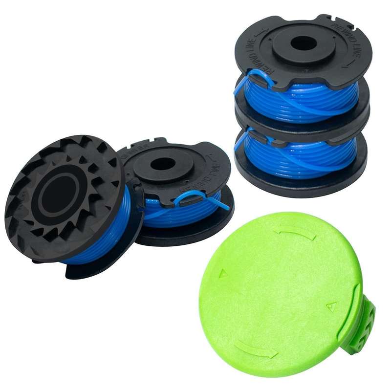String Trimmer Spool for Greenworks 20v 24v 40v 80v (4 Spool, 1 Cap)