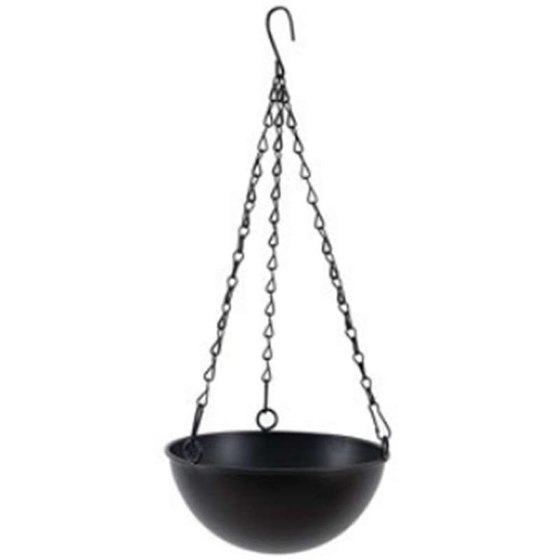 Metal Hanging Flower Pot Chain Hanging Planter Basket Flower Vase, C