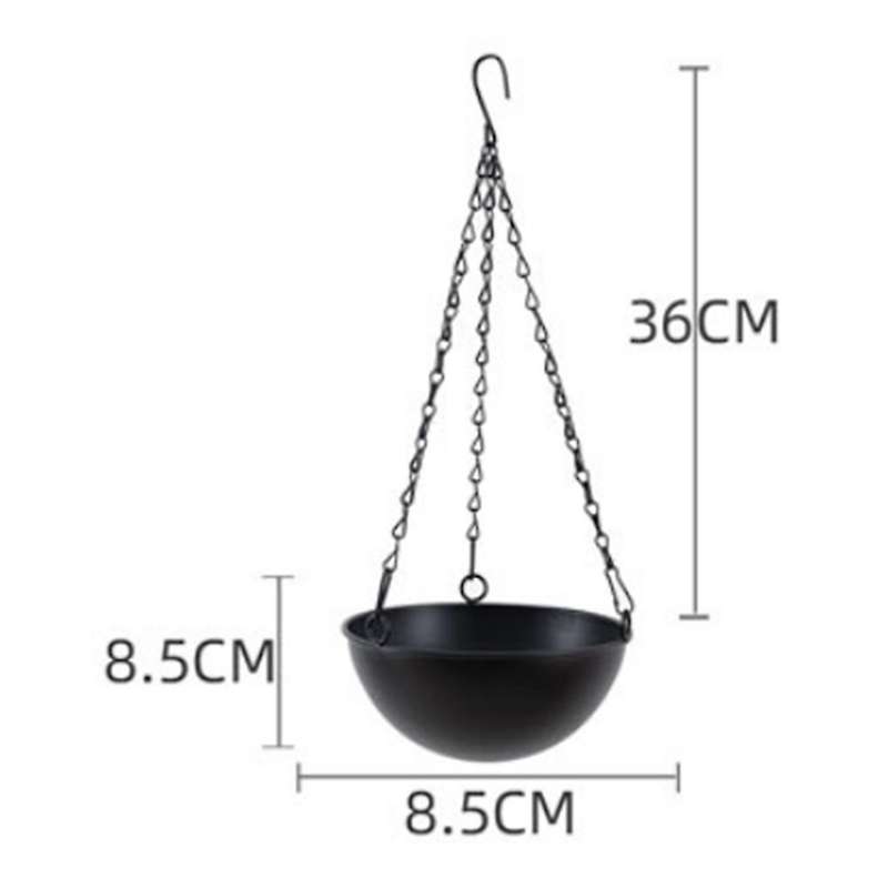 Metal Hanging Flower Pot Chain Hanging Planter Basket Flower Vase, C