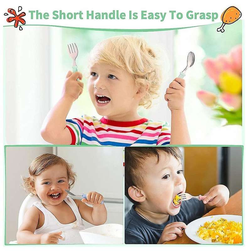 3 Sets Toddler Utensils Toddler Flatware Set Blue,green,pink