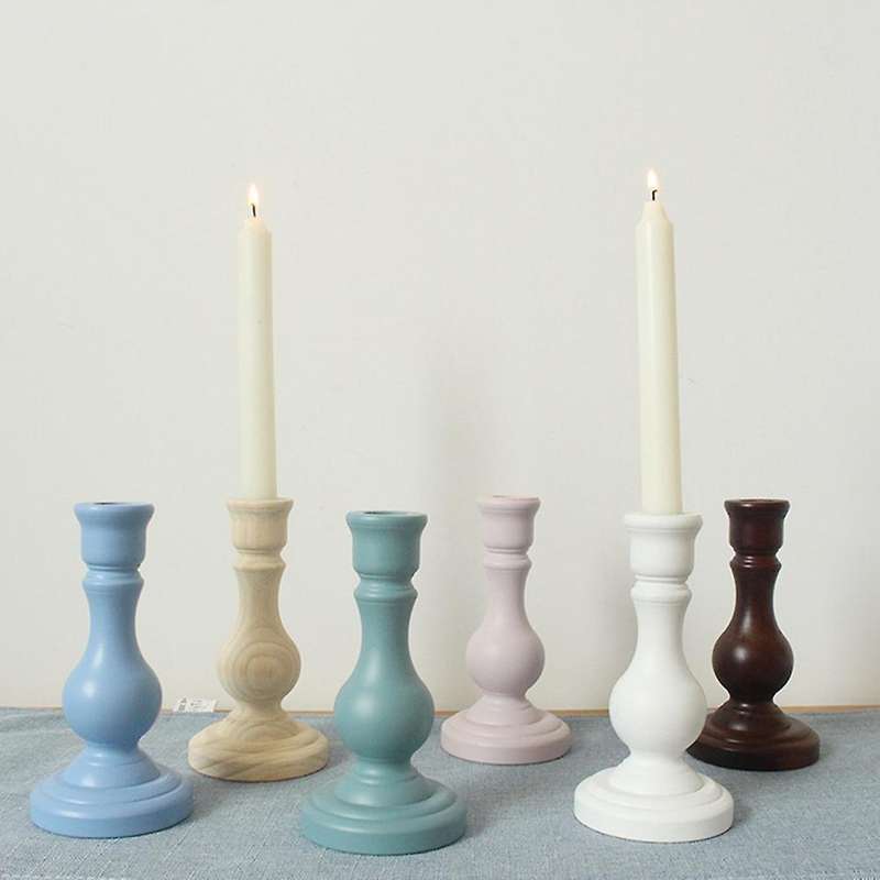 Solid Wood Candlestick Decoration Simple Candlestick Petty,c