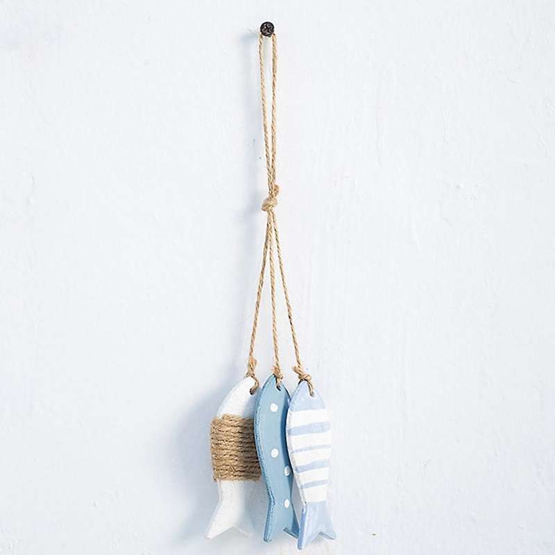 Small Fish String Wooden Fish Sea Pendant for Kindergarten Decoration