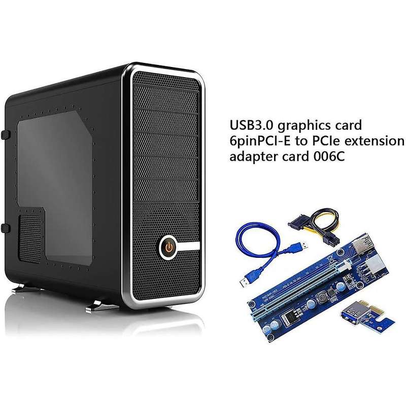 006c Pcie 1x A 16x Express Riser Card Usb 3.0 Cable Btc Mining