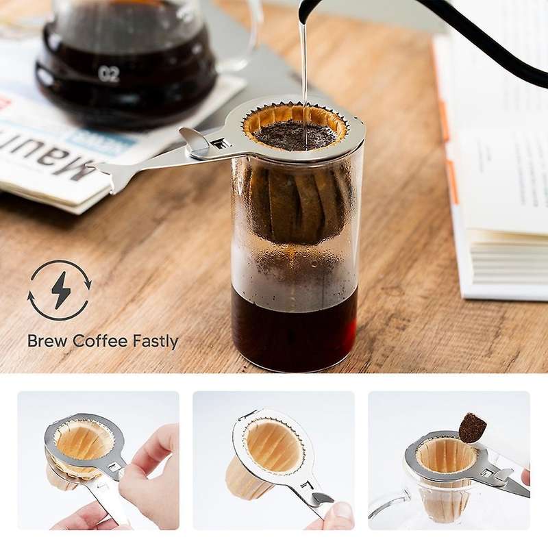 83pcs Hand Brewed Coffee Filter Paper Drip Coffee Machine Filter Clip