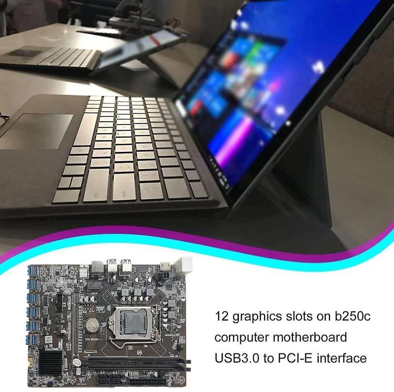 B250c Btc Mining Motherboard+switch Cable 12xpcie to Usb3.0 Gpu Slot