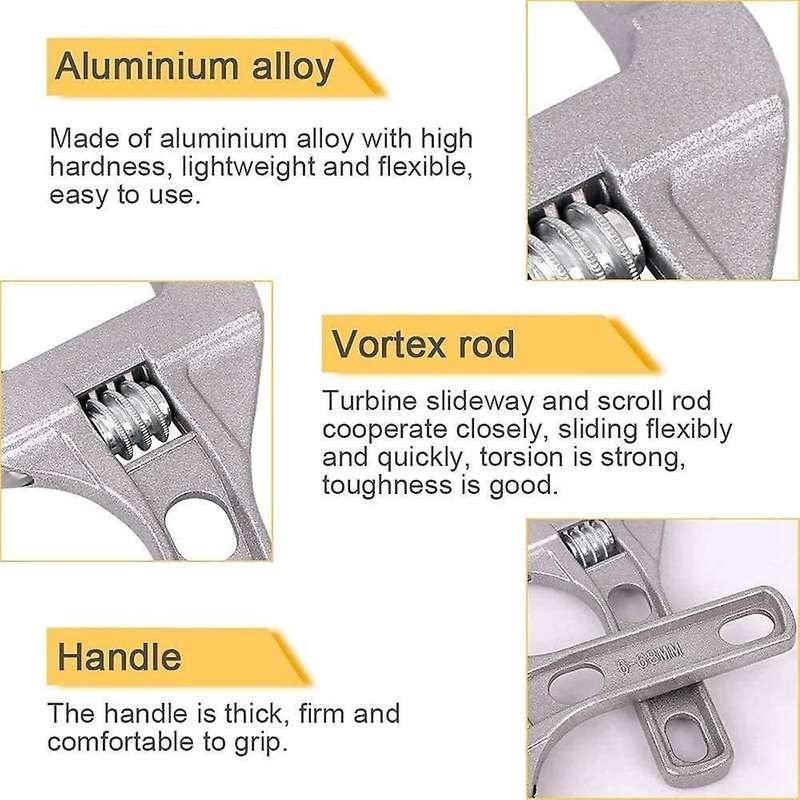 Adjustable Wrenches 6-68mm Wide Jaw Wrench Bathroom Wrench Hand Tools