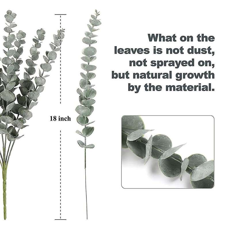 1set 18inch Artificial Eucalyptus Stems, for Coffee Table Home Decor