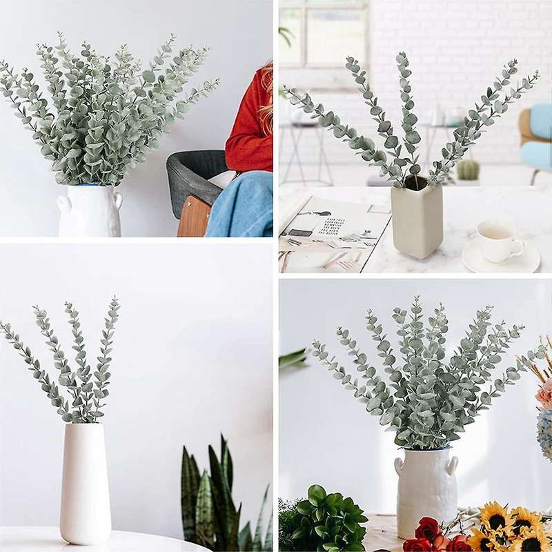 1set 18inch Artificial Eucalyptus Stems, for Coffee Table Home Decor