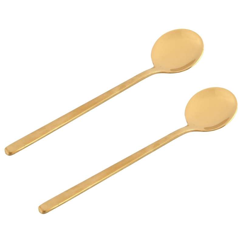 2 Pcs/set Coffee Scoop 304 Stainless Steel Coffee Spoon Gold S